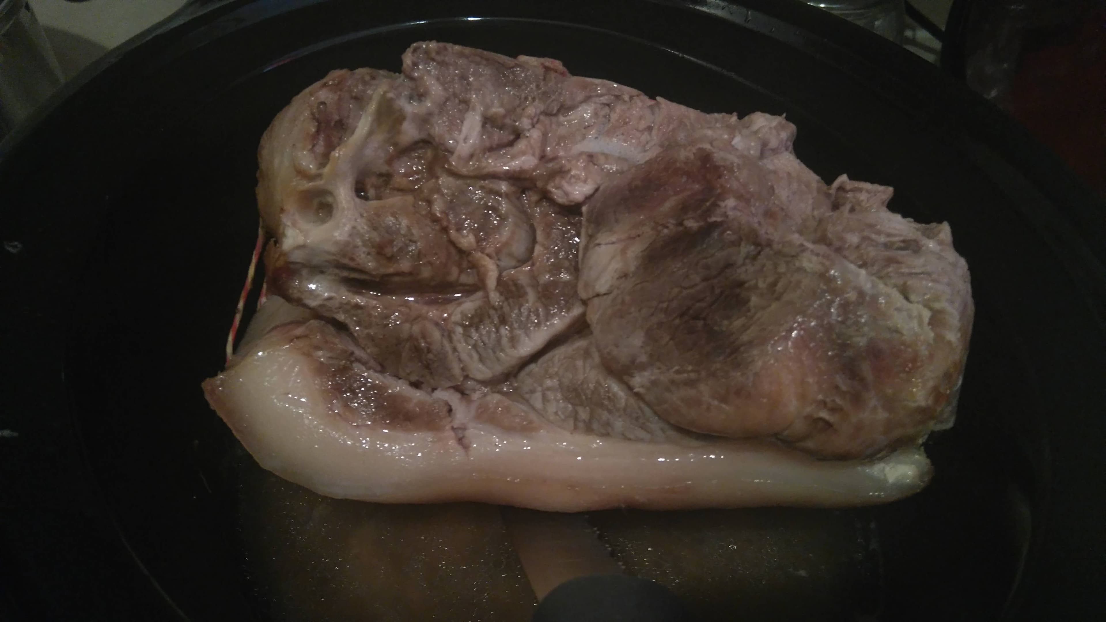 A perfectly microwaved pork shoulder