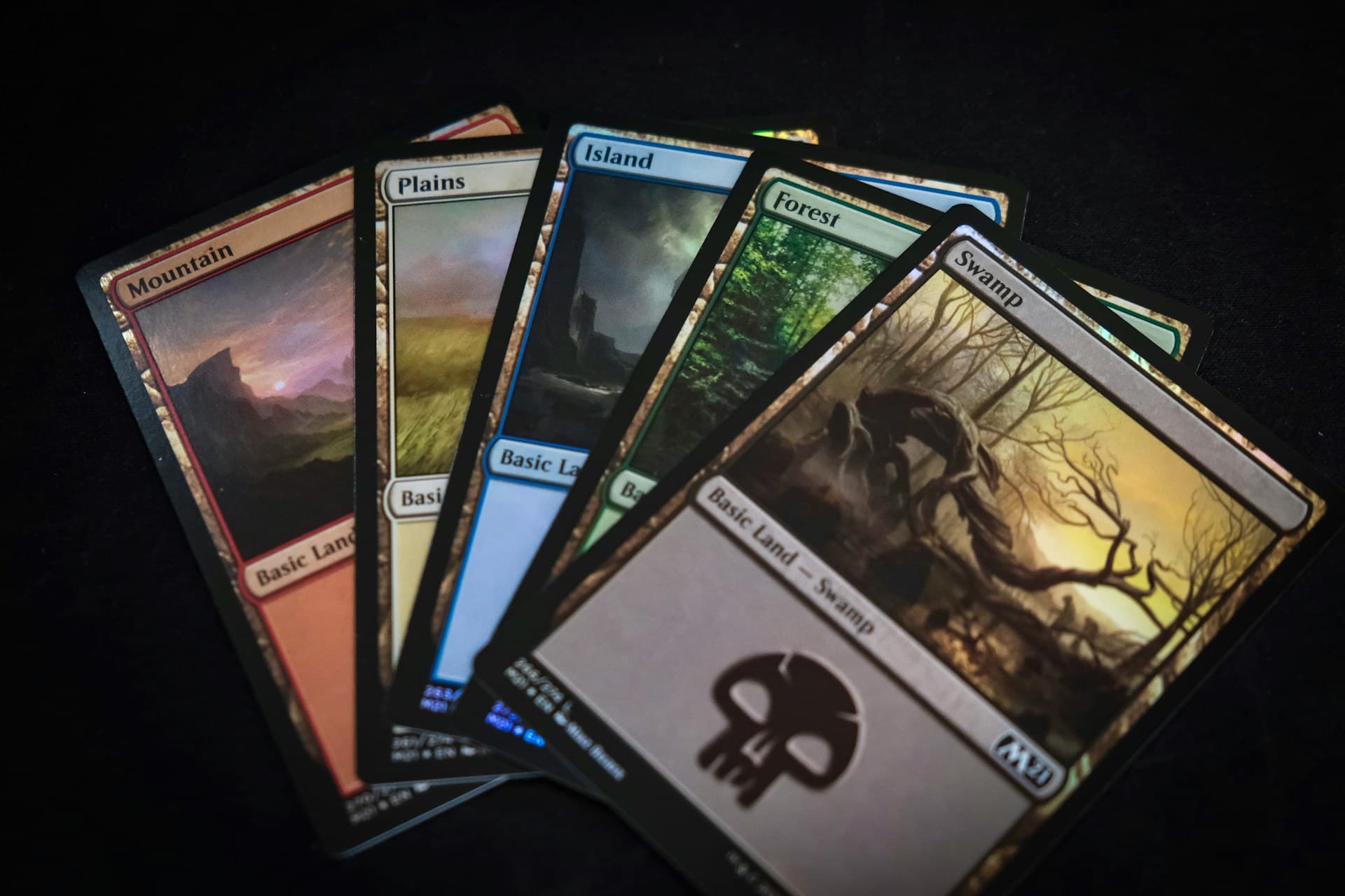 Magic-themed Universes Beyond Magic basic lands